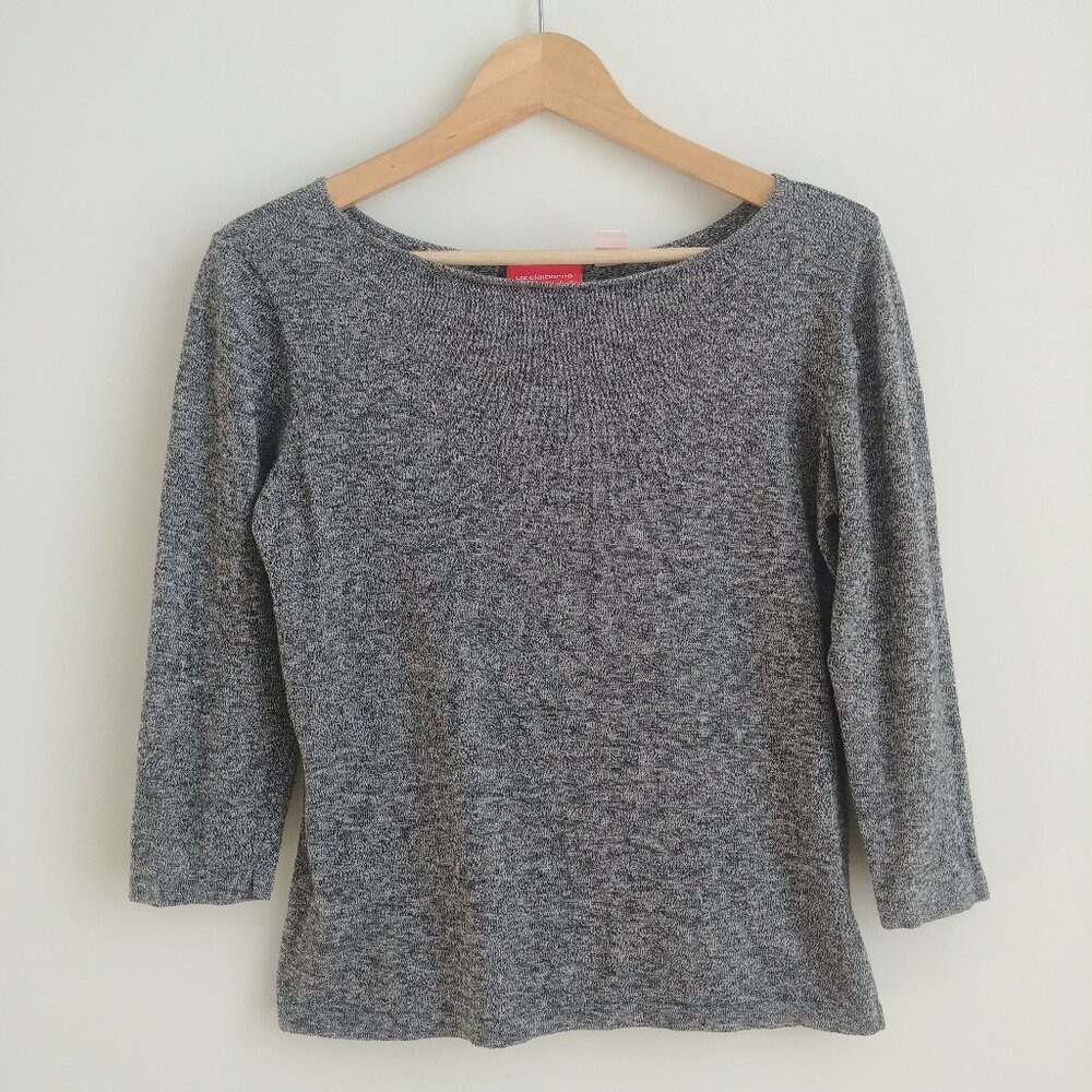 Vintage Liz Claiborne Hong Kong 100% cotton salt and pepper sweater Medium